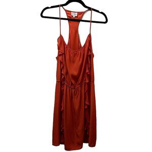 2/$30 Parker 100% Silk Sleeveless Halter Fit & Flare Dress Size M Romantic Hoco